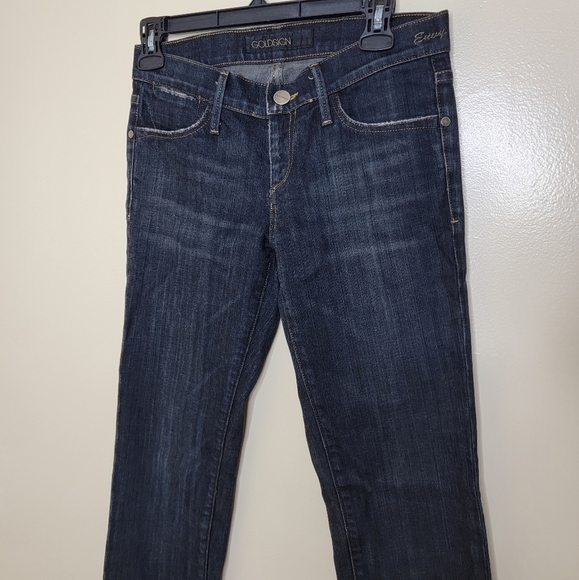 Goldsign Embroidered Denim Jeans Envy Tall Size 26 Skinny - Picture 2 of 5